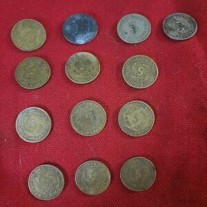 German 5 Pfennig coins 13 total